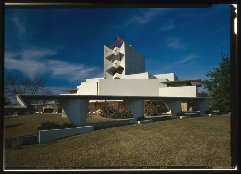 The Frank Lloyd Wright-designed Annie Pfeiffer Chapel at Florida Southern College in Lakeland, Florida