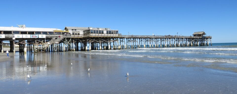 The Cocoa Beach Pier on the Atlantic oceanfront in Cocoa Beach, Brevard County (Space Coast), Florida