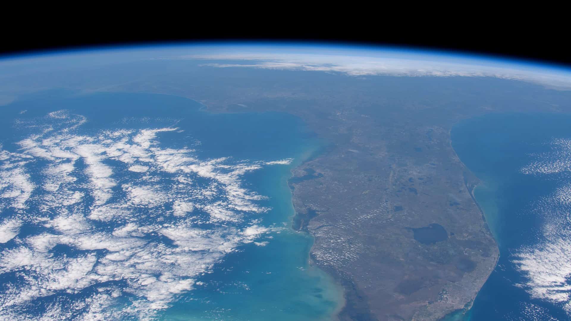 The Florida peninsula photographed from the International Space Station, Gulf of Mexico to the Atlantic