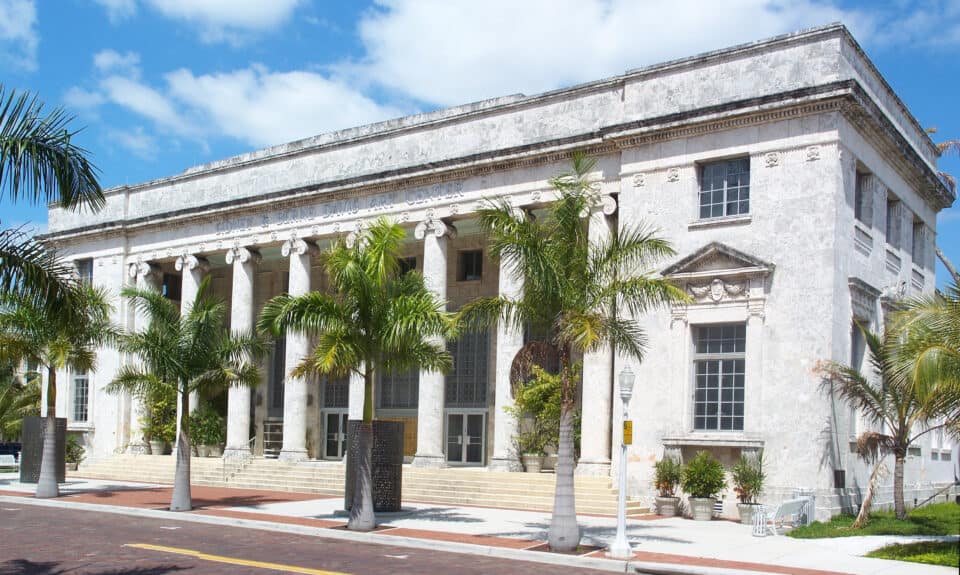 Historic 1933 Lee County Courthouse, now the Sidney & Berne Davis Art Center, in downtown Fort Myers, Lee County, Florida