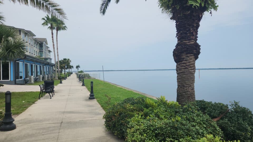 The Sanford Riverwalk along Lake Monroe in Sanford, Seminole County, Florida