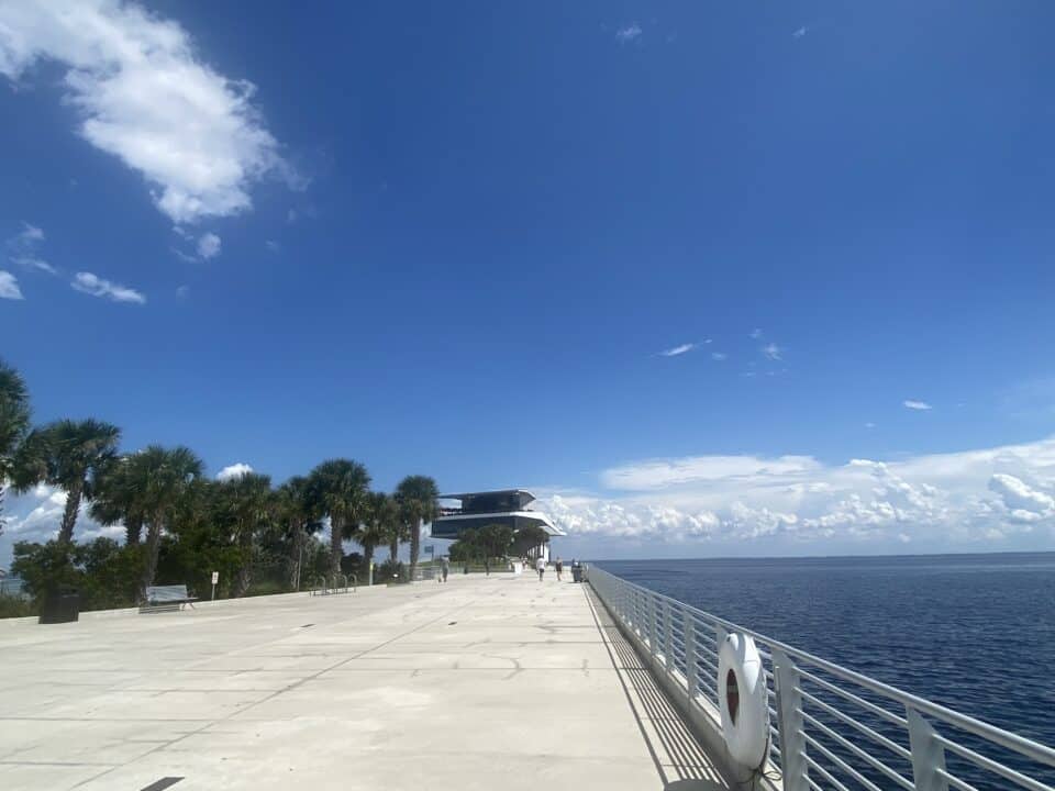The Pier Point structure at the St. Pete Pier on Tampa Bay in St. Petersburg, Florida
